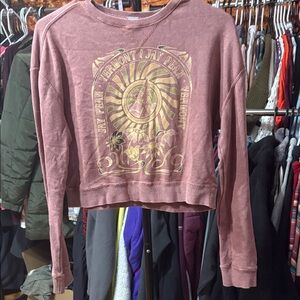 Women's Mauve Graphic Crop Top